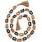 80" Handmade Mango Wood Round Double Layered Carved Bead Garland with Tassels